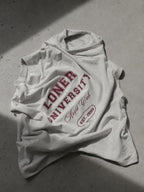 draped loner university - t