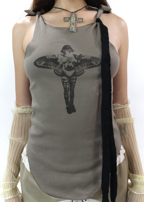 "Femme Moth" Tie Tank