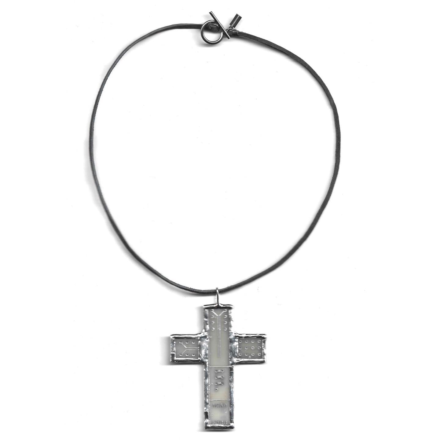 I Pray to Tech Cross Necklace (made to order)