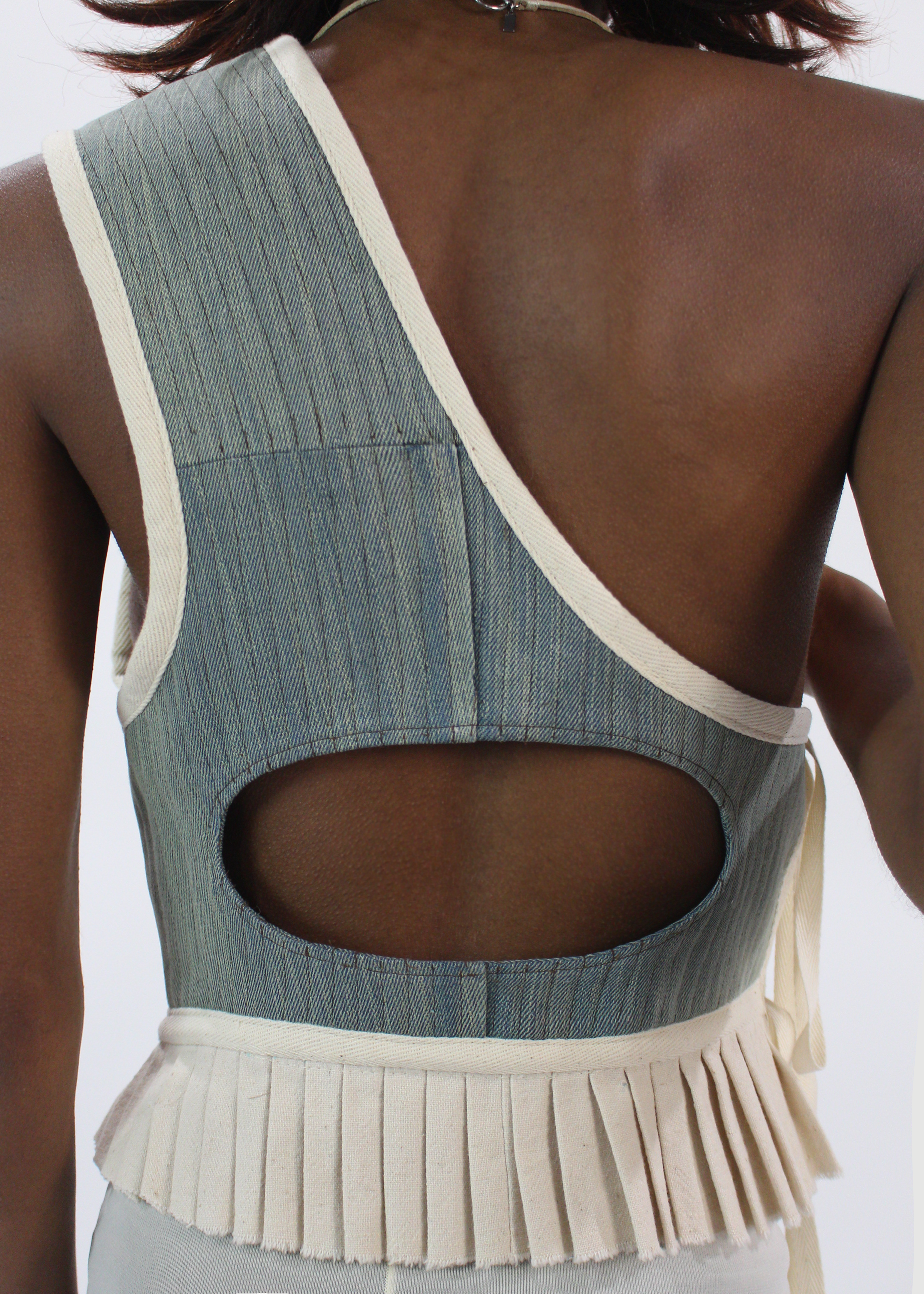 "Morphic" Quilted Denim Vest