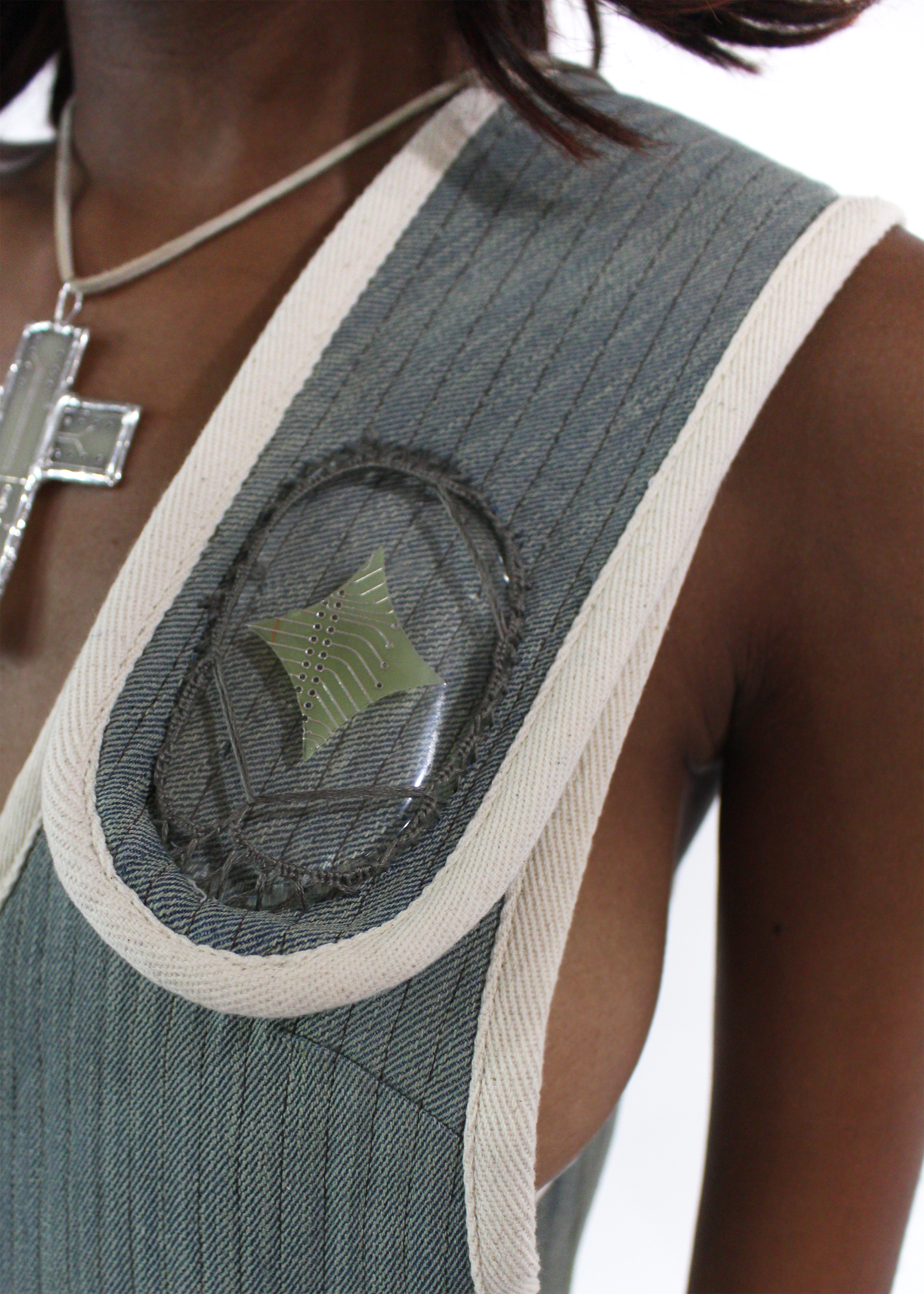 "Morphic" Quilted Denim Vest